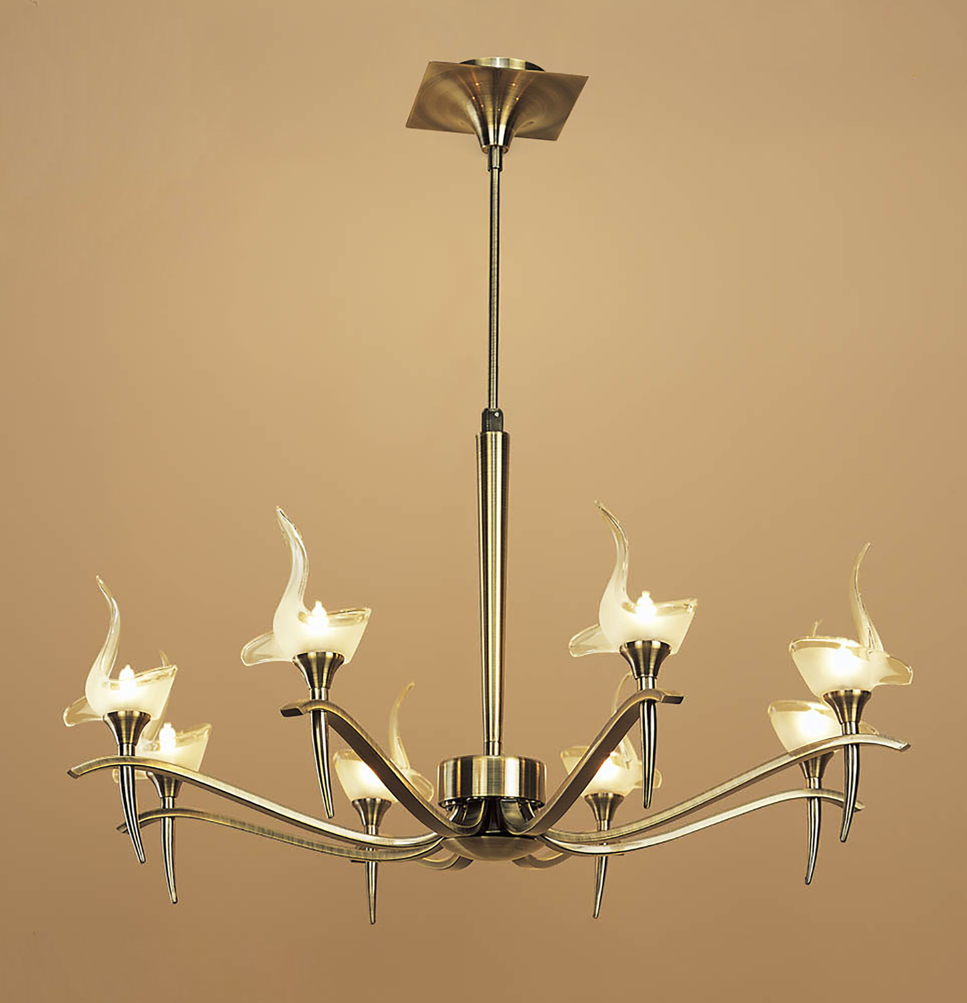 Viena Antique Brass Ceiling Lights Mantra Multi Arm Fittings